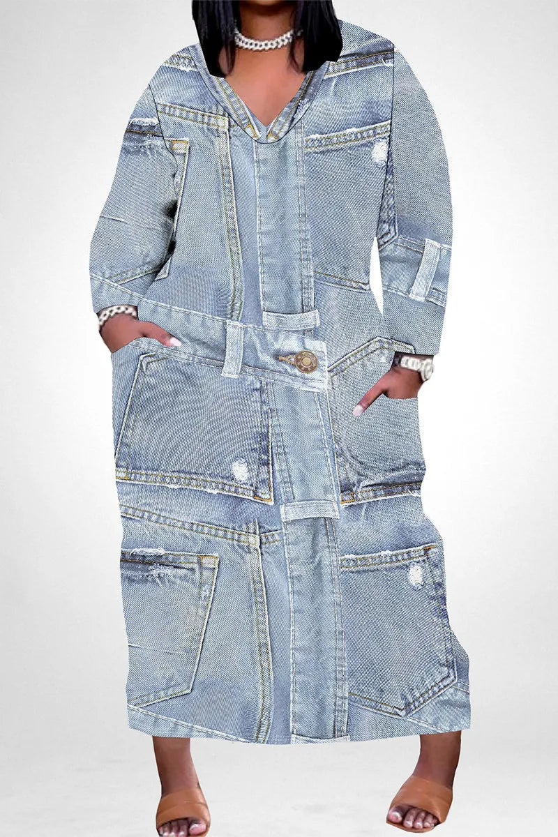 THE "DENIM WASH" MAXI DRESS