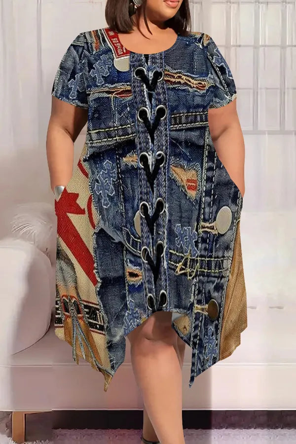 THE "DENIM CANOPY" MIDI DRESS