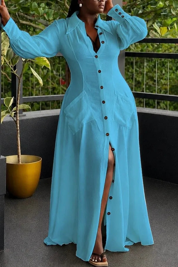 THE "RICH AUNTIE" SHIRT MAXI DRESS