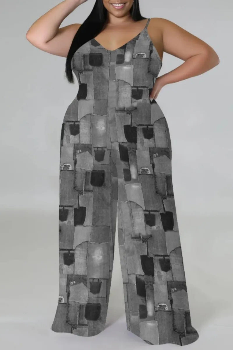 THE "CITY CHIC" PALAZZO JUMPSUIT (with matching headscarf)
