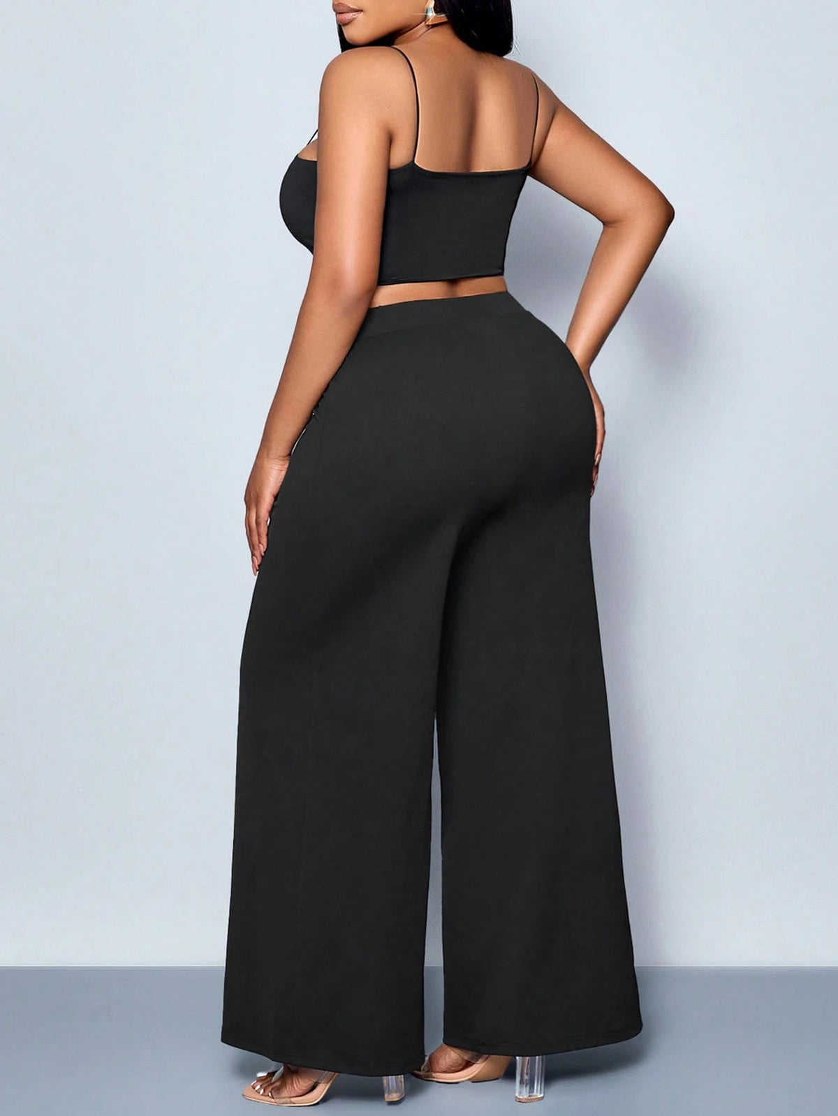 THE "BADDIE BLUES" BELTED WIDE LEG PANTS
