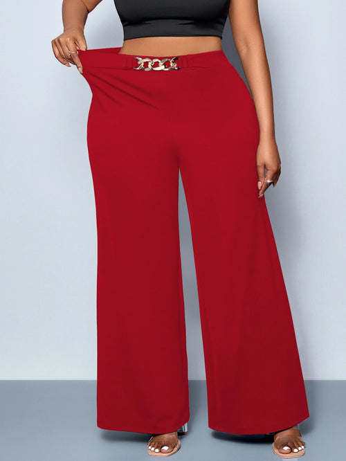 THE "BADDIE BLUES" BELTED WIDE LEG PANTS