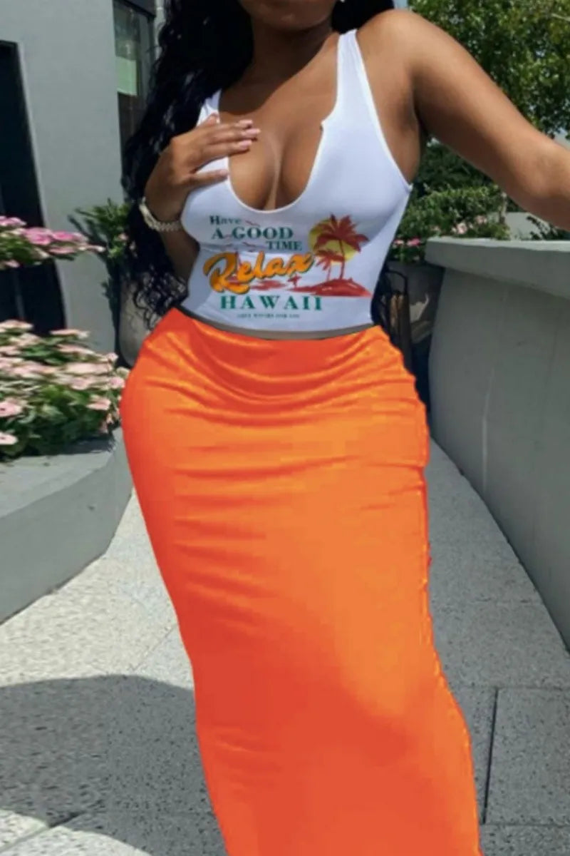 THE "BOARDING PASS" MAXI SKIRT SET