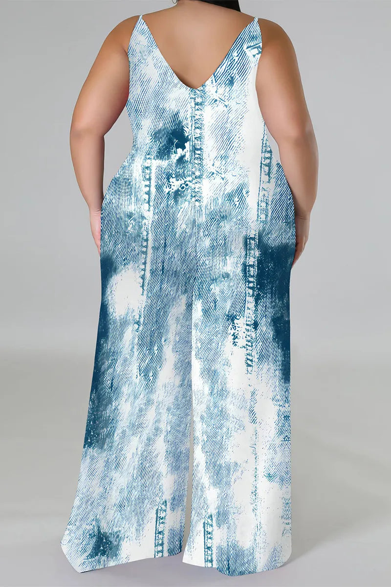 THE "CLOUD NINE" WIDE LEG DENIM ILLUSION JUMPSUIT