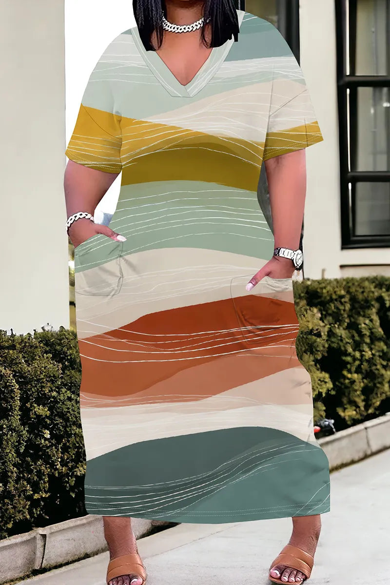 THE "GREEN HORIZONS" MAXI DRESS