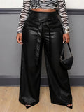 THE "BLACK OUT" FAUX LEATHER WIDE LEG PANTS