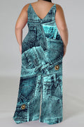 THE "RUN THE CITY" WIDE LEG DENIM ILLUSION JUMPSUIT