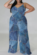 THE "DENIM DREAMS" PALAZZO JUMPSUIT (comes with matching headscarf)