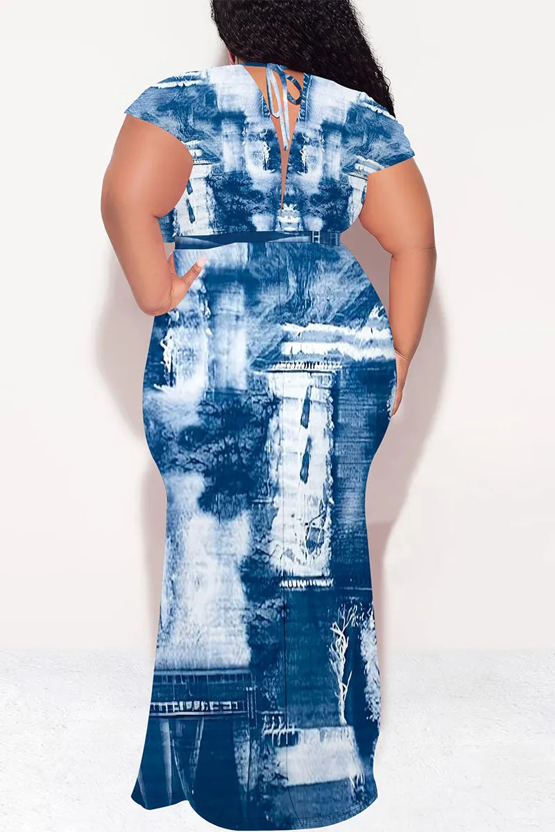 THE "PATCHWORK DENIM" WRAP MAXI DRESS