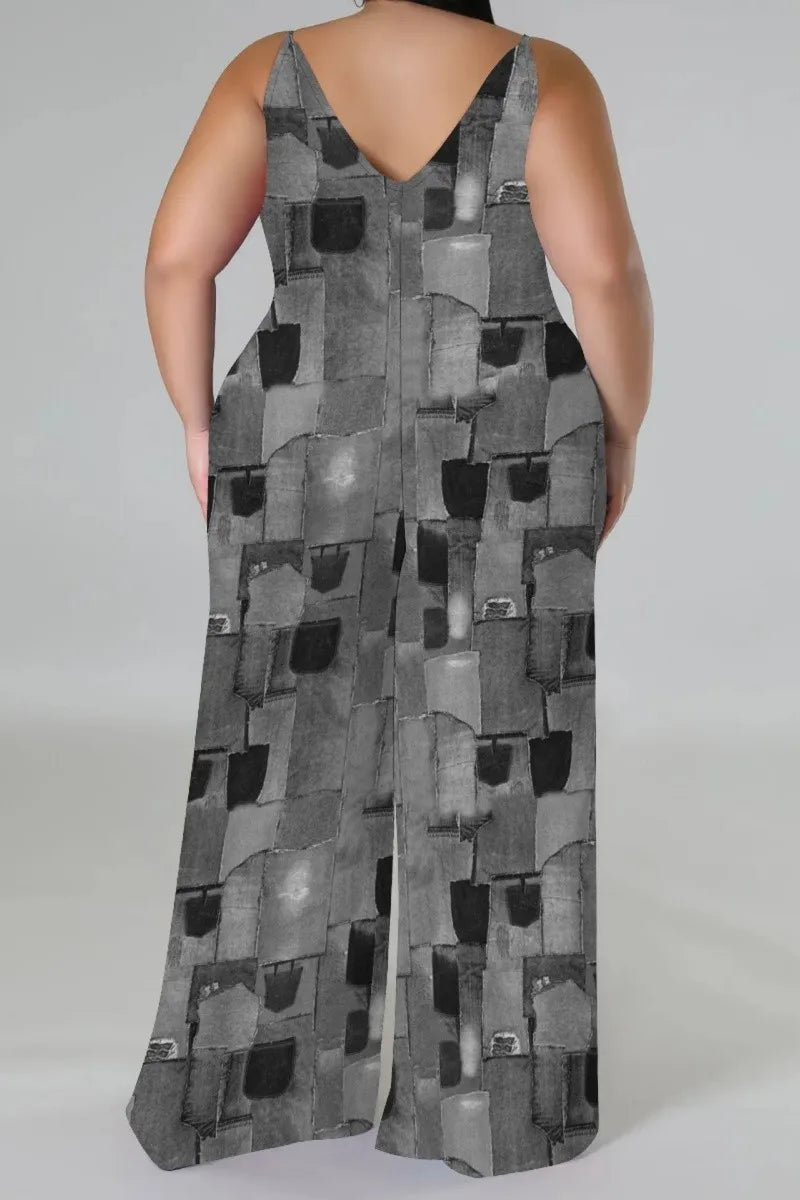 THE "CITY CHIC" PALAZZO JUMPSUIT (with matching headscarf)