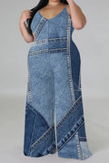 THE "OUTSIDE THE LINES" WIDE LEG DENIM ILLUSION JUMPSUIT