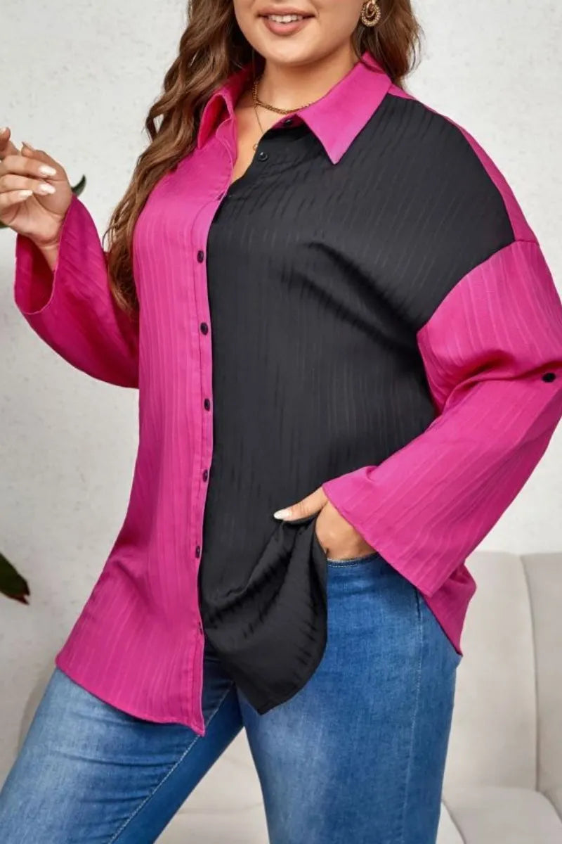 THE "PINK BLOCK OUT" BLOUSE