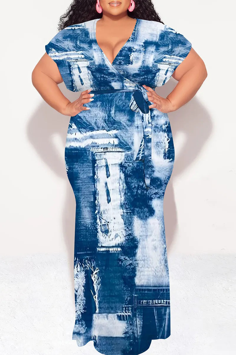THE "PATCHWORK DENIM" WRAP MAXI DRESS