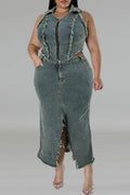 THE "DENIM GOT ME TWISTED" SKIRT SET