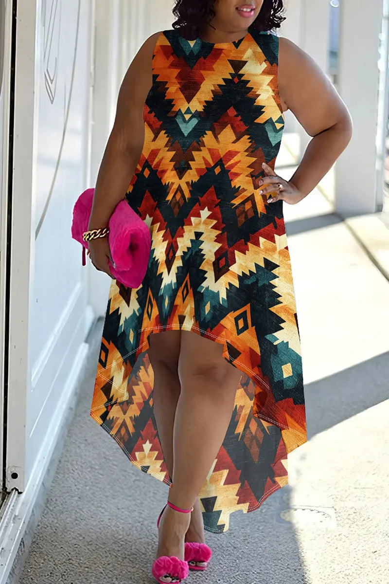 THE"DESERT RHYTHM" HIGH-LOW DRESS