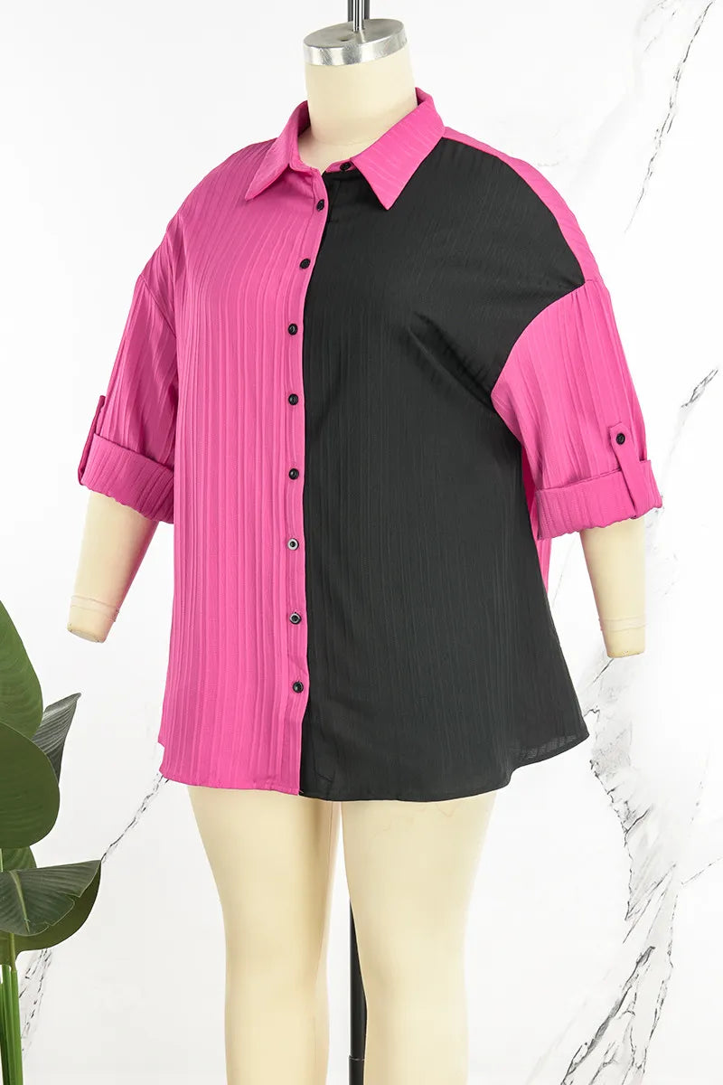 THE "PINK BLOCK OUT" BLOUSE