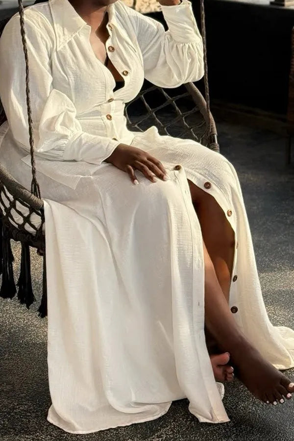 THE "RICH AUNTIE" SHIRT MAXI DRESS