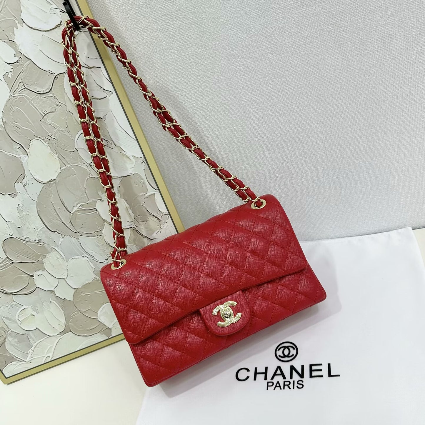 CC DOUBLE FLAP SHOULDER BAG