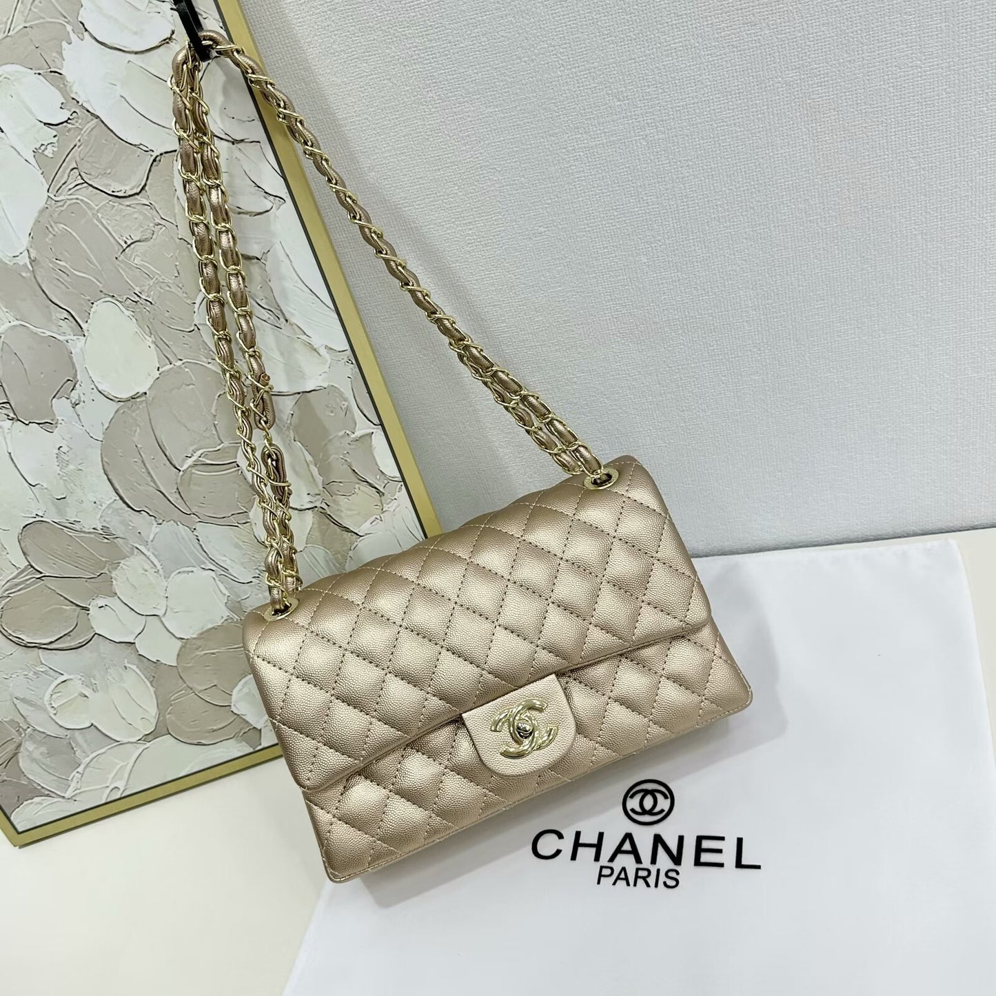 CC DOUBLE FLAP SHOULDER BAG