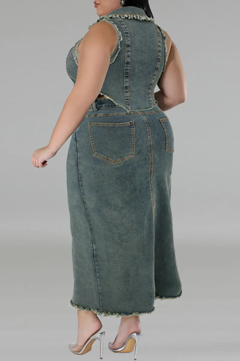 THE "DENIM GOT ME TWISTED" SKIRT SET