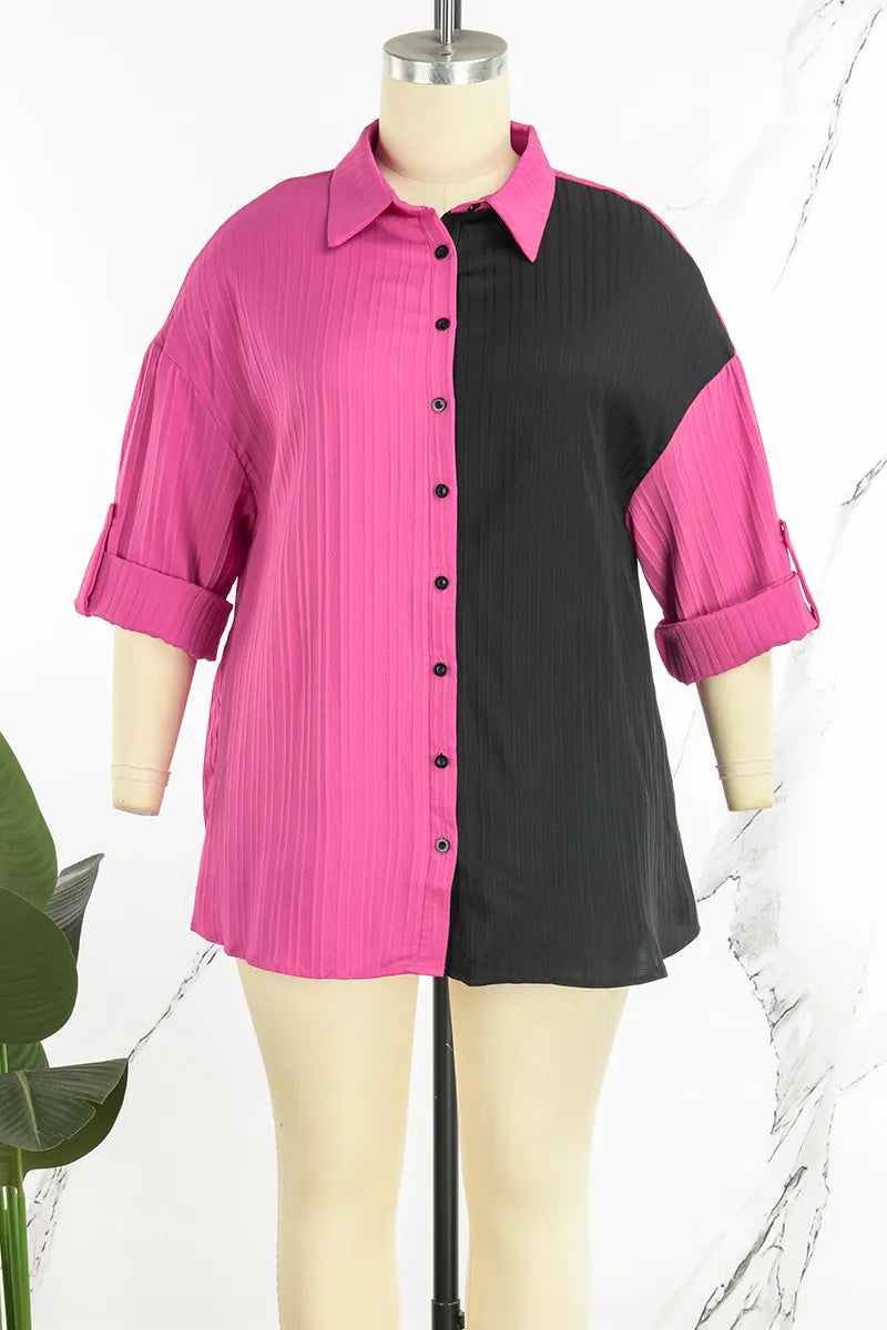 THE "PINK BLOCK OUT" BLOUSE