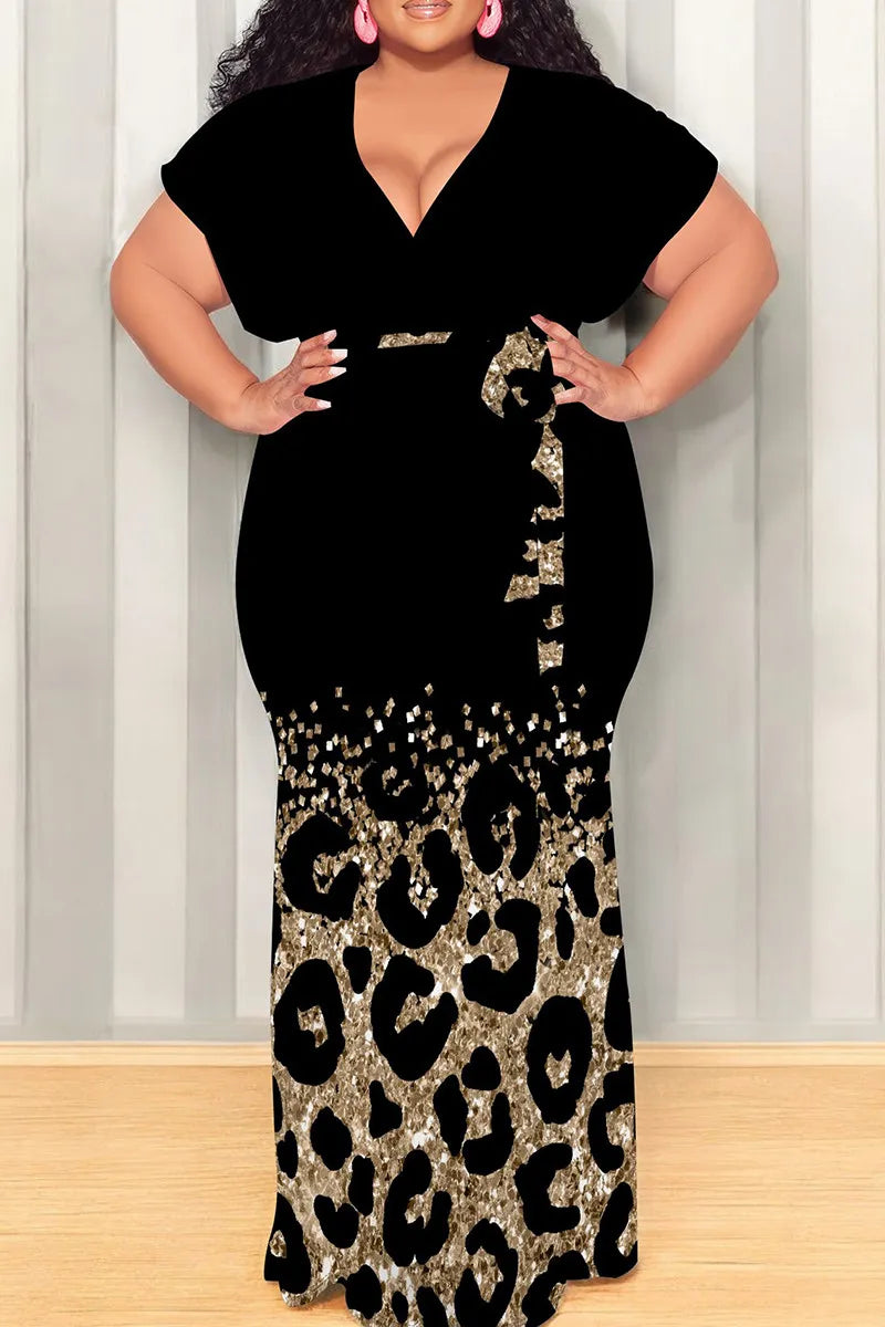 THE "CHEETAH STRAPPED" MAXI DRESS