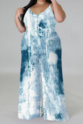 THE "CLOUD NINE" WIDE LEG DENIM ILLUSION JUMPSUIT