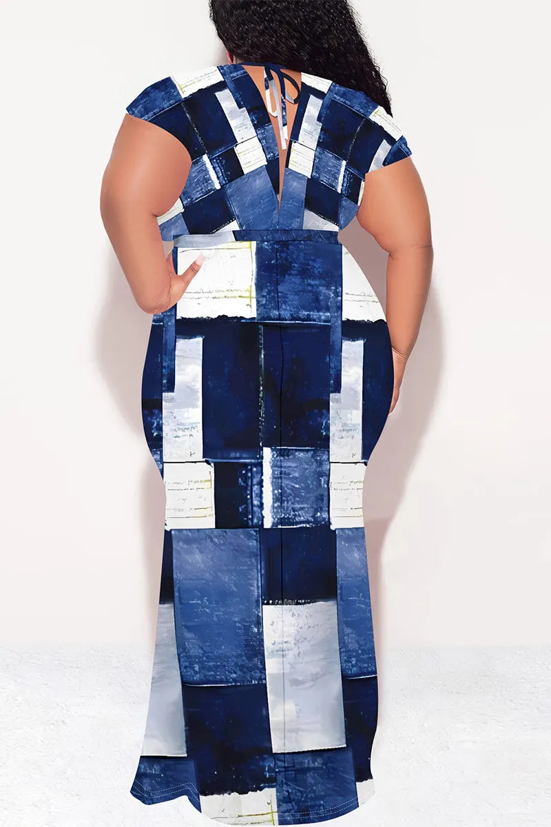 THE "PATCHWORK DENIM" WRAP MAXI DRESS