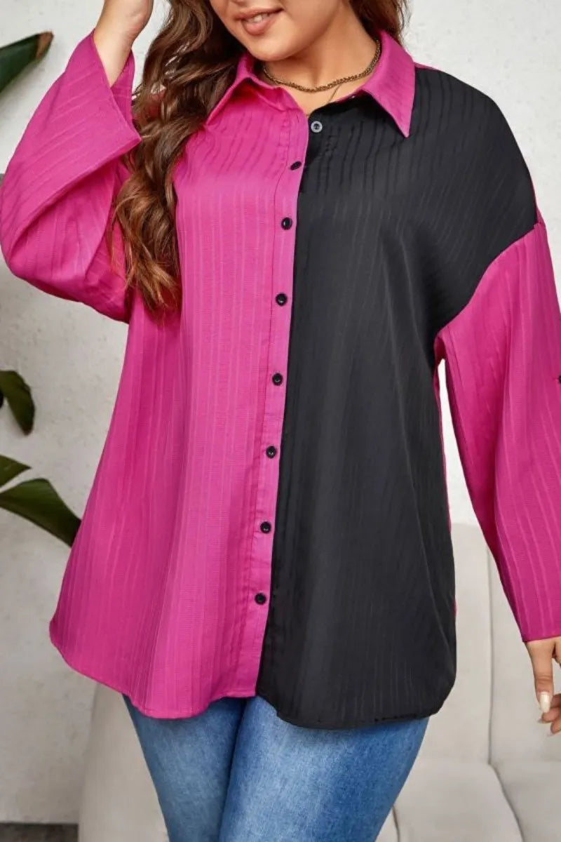 THE "PINK BLOCK OUT" BLOUSE
