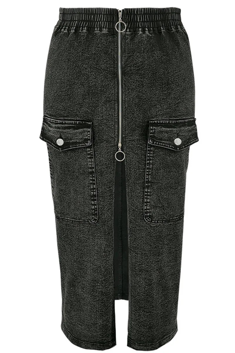 THE "BOSS MOVES" CARGO JEAN SKIRT