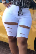 THE "OUTSIDE BEHAVIOR" JEAN BIKER SHORTS