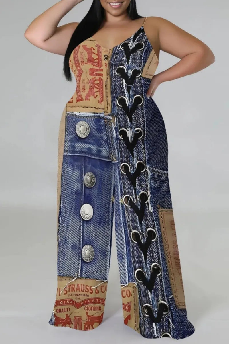 THE "RODEO RICH" PALAZZO JUMPSUIT (with matching headscarf)