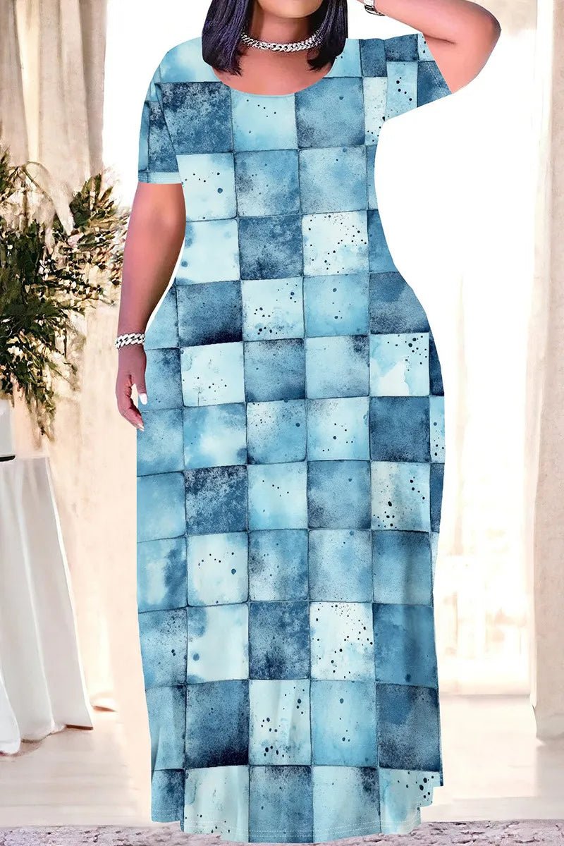 THE "DENIM PATCHWORK" MAXI DRESS