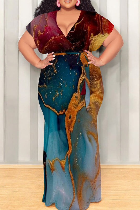 THE "MARBLE WATERS" MAXI DRESS